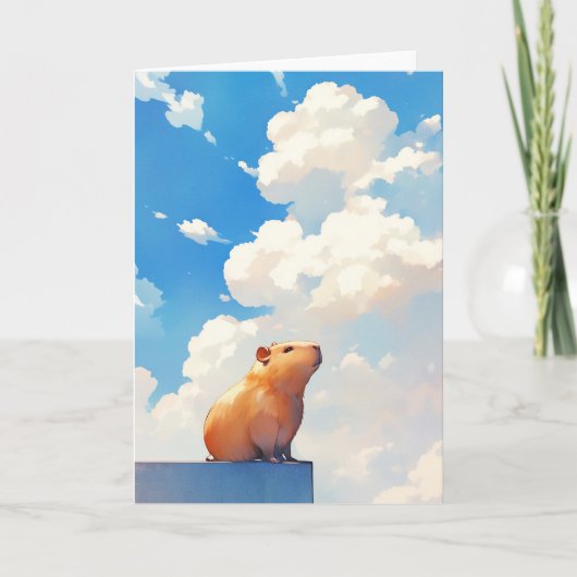 Nachdenklicher Capybara Karte (Vorderseite)