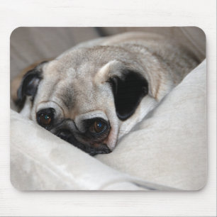 Nachdenklicher Mops Mousepad