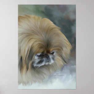 Nachdenklicher Pekinese Poster