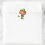 Nachdenkliches Leprechaun Child Ponder Runder Aufkleber (Tasche)