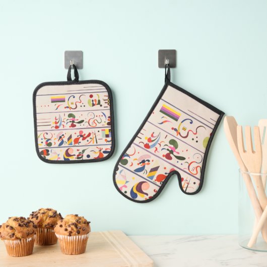 Nachfolge, Kandinsky Ofenhandschuh & Topflappen-Set (Insitu (Hängend))