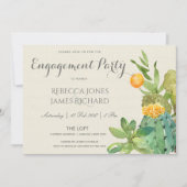 NACHFOLGENDE CACTUS FLORAL GARDEN VERLOBUNG EINLADUNG (Vorderseite)