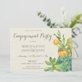 NACHFOLGENDE CACTUS FLORAL GARDEN VERLOBUNG EINLADUNG (Stehend Vorderseite)