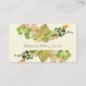 NACHFOLGENDE CACTUS ORANGE FLORAL WATERCOLOR VISITENKARTE (Vorderseite)