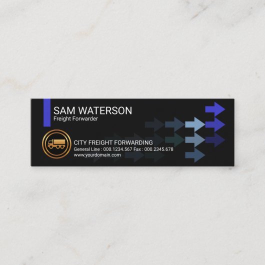 Nachfolgende Geschäftspfeile: Güteraufkleber Mini Visitenkarte (Vorderseite)