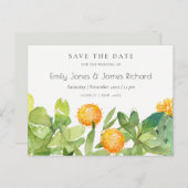 NACHFOLGENDE KACTUS-FLORALWASSERFARBE SAVE THE DAT ANKÜNDIGUNGSPOSTKARTE (Vorne/Hinten)