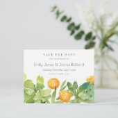NACHFOLGENDE KACTUS-FLORALWASSERFARBE SAVE THE DAT ANKÜNDIGUNGSPOSTKARTE (Stehend Vorderseite)