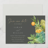 NACHFOLGENDE KACTUS-FLORALWASSERFARBE SAVE THE DAT DATE (Vorne/Hinten)
