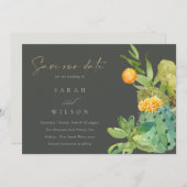 NACHFOLGENDE KACTUS-FLORALWASSERFARBE SAVE THE DAT SAVE THE DATE (Vorne/Hinten)