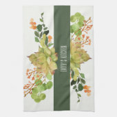 NACHFOLGENDER CACTUS ORANGE FLORAL WATERCOLOR GARD GESCHIRRTUCH (Vertikal)