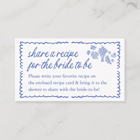 Nachfrage nach einem Rezept für das Brautparty Begleitkarte (Vorderseite)