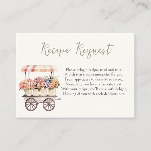 Nachfrage nach einem Rezept für das Brautparty fri Begleitkarte (Vorderseite)