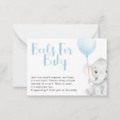 Nachfrage nach Soft Blue Elephant Baby Duschbücher Mitteilungskarte (Vorderseite)