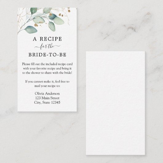 Nachfrage nach Wasserfarbe Eucalytpus-Dusche Begleitkarte (Vorne/Hinten)