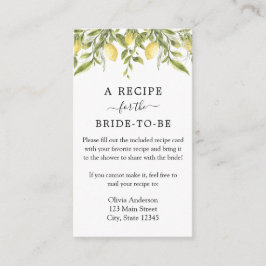 Nachfrage nach Zitronen- und Grünpflanzen Begleitkarte