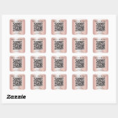 Nachfüll-QR-Code Roségold Quadratischer Aufkleber (Blatt)