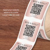 Nachfüll-QR-Code Roségold Quadratischer Aufkleber