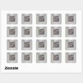 Nachfüll-QR-Code Silber Quadratischer Aufkleber (Blatt)