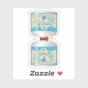 Nachfüllen von Gaskanistern für Lageröfen Aufkleber