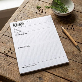 Nachfüllseiten für Rezepte / Blätter | Vollformat Notizblock