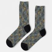 Nachgeahmte Krokodilhaut. Tiermuster. Socken (Linkes Detail)