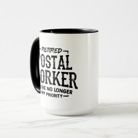 Nachgezogener Postarbeiter hat keine Priorität meh Tasse (Vorderseite Links)