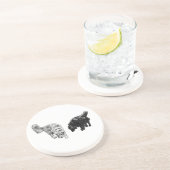 Nachglow Dot Sip — Retriever Duo Getränkeuntersetzer (Seite)