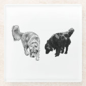 Nachglow Dot Sip — Retriever Duo Glasuntersetzer (Vorderseite)