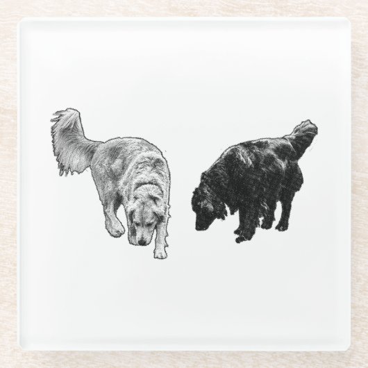 Nachglow Dot Sip — Retriever Duo Glasuntersetzer (Vorderseite)