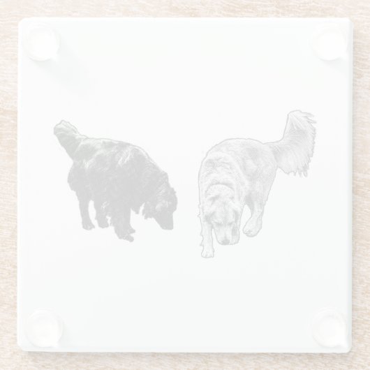 Nachglow Dot Sip — Retriever Duo Glasuntersetzer (Rückseite)