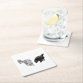 Nachglow Dot Sip — Retriever Duo Rechteckiger Pappuntersetzer (Vor Ort)