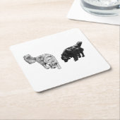 Nachglow Dot Sip — Retriever Duo Rechteckiger Pappuntersetzer (angewinkelt)