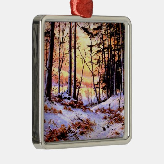 Nachglühen, berühmtes Bild von Joseph Farquharson, Ornament Aus Metall (Rechts)