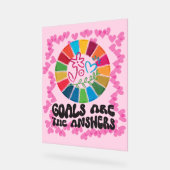 Nachhaltig einkaufen. Leben Sie absichtlich. Globa Acrylschild (Winkel)