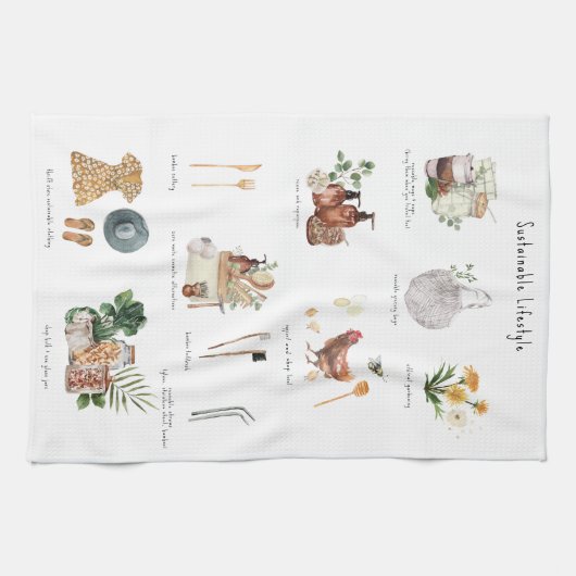 Nachhaltig Lifestyle-Öko | Kein Abfall Geschirrtuch (Horizontal)