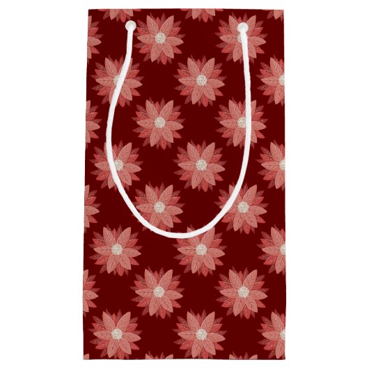 Nachhaltig Luxus Maroon Poinsettia Holiday Kleine Geschenktüte (Vorderseite)