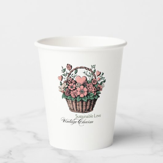 Nachhaltige Liebe, Vintager Charme Pappbecher (Vorderseite)
