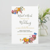 Nachhaltige Natur Blumenprotea Hochzeit Einladung (Stehend Vorderseite)