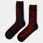 Nachhaltige Socken aus roter und schwarzer Gefärbt (Linkes Detail)