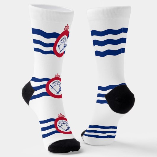 Nachhaltige Socken mit Cincinnati-Flagge (Gewinkelt)