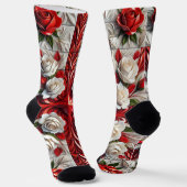 Nachhaltige Socken mit englischer Rose (Gewinkelt)