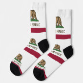 Nachhaltige Socken mit kalifornischer Flagge (Linkes Detail)