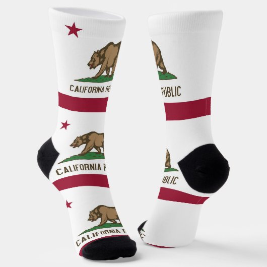Nachhaltige Socken mit kalifornischer Flagge (Gewinkelt)