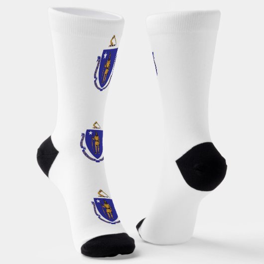 Nachhaltige Socken mit Massachusetts-Fahne (Gewinkelt)