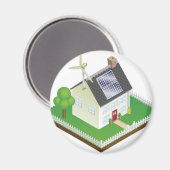 Nachhaltiges Haus für erneuerbare Energien Magnet (Vorderseite/Rückseite)