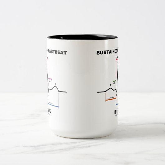 Nachhaltiges Herzschlag-Innere Zweifarbige Tasse (Mittel)