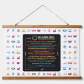 Nachhaltiges SDG-Dekor für Zuhause, Office und Kla Wandteppich Mit Holzrahmen (Vorderseite)