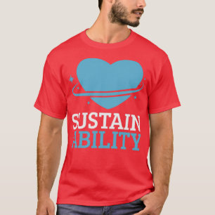 Nachhaltigkeit Grosses blaues Herz mit Sternen T-Shirt