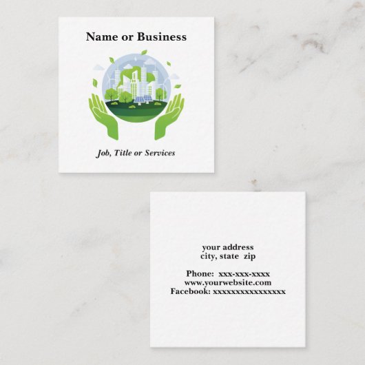 Nachhaltigkeit Quadratische Visitenkarte (Vorne/Hinten)
