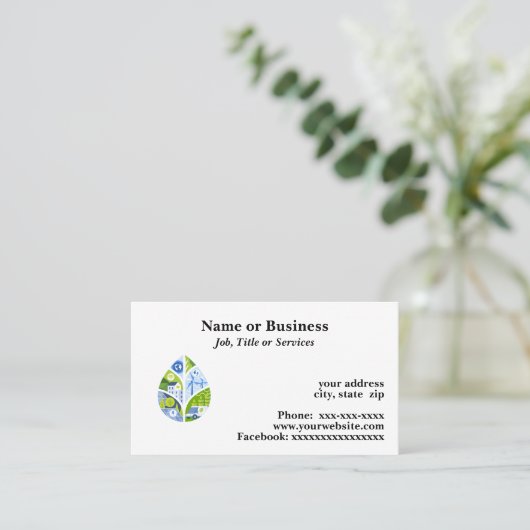 Nachhaltigkeit Visitenkarte (Stehend Vorderseite)